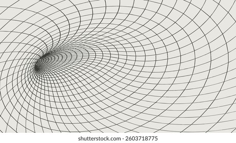 Abstract wireframe tunnels. 3D illustration of a landscape concept. Digital cyberspace in the performance of lines and points | EPS10 Vector.