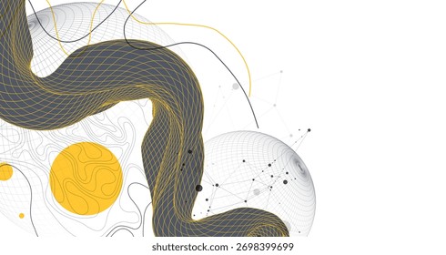 Onda de estructura Abstractas. Plantilla para la presentación de ciencia y tecnología. Arte vectorial.