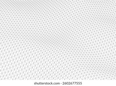 Abstract Wireframe Waves - Futuristic Geometric Mesh Background - Vector Illustration

