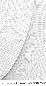 Abstract Wireframe Waves - Futuristic Geometric Mesh Background - Vector Illustration
