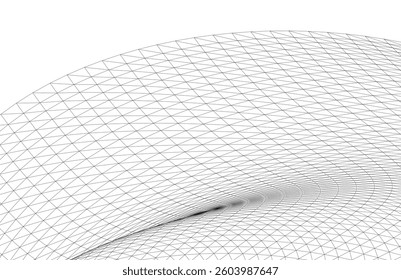 Abstract Wireframe Waves - Futuristic Geometric Mesh Background - Vector Illustration
