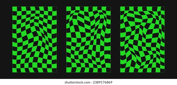 Abstract wireframes, cyberpunk elements and perspective green grids and spheres. Surreal geometric retro futuristic set. Psychedelic y2k shapes. Rave vector elements and signs in trendy psychedelic.