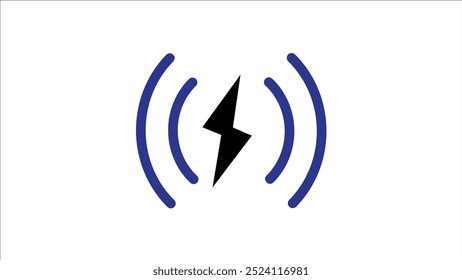 Abstract wireless charging icon. Digital technology. Vector illustration.