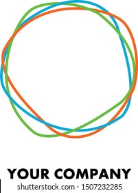 abstract wires logo in three different color