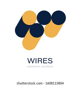 Abstract Wires Pipes Tubes Logotype Lines