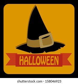 abstract witch hat  on special halloween background