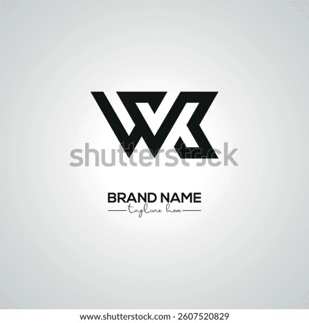 Abstract WK KW Lettermark Logo Design for Corporate Branding.