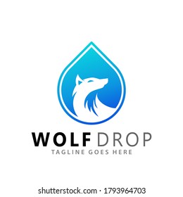 Abstract Wolf Drop Modern Logos Design Vector Illustration Template