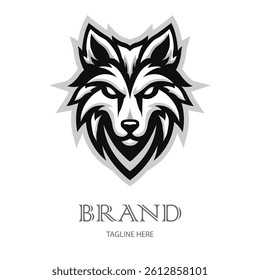 Abstract Wolf Emblem for Company Identity
