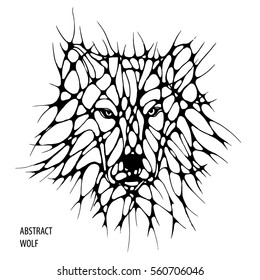abstract wolf. freehand drawing.