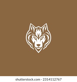 Resumen del diseño del logotipo de la cabeza de lobo ilustración vectorial