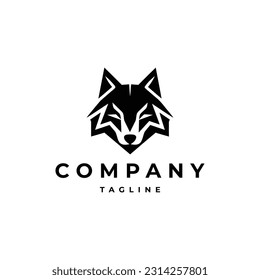 Abstract wolf head logo design vector illustration