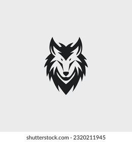Abstract wolf head logo design vector illustration