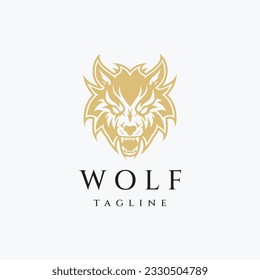 Abstract wolf head logo design vector illustration