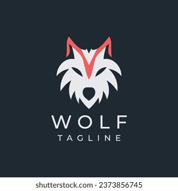 Abstract wolf head logo design vector illustration