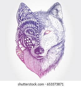 Abstract wolf illustration, Vector svg