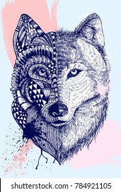 Abstract wolf illustration, Vector svg