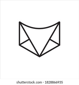 abstract wolf logo combination with hexagons
