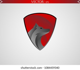 Abstract Wolf Logo. Shield Logo. Vector Art