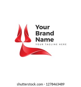 Abstract wolf startup company logo 
