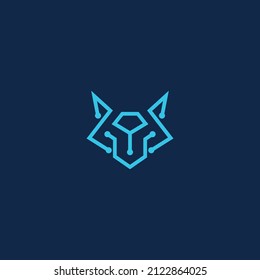 Abstract Wolf tech Simple logo Icon