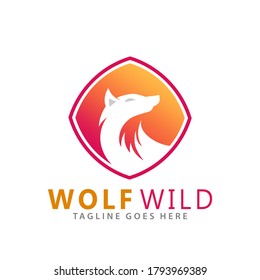 Abstract Wolf Wild Modern Logos Design Vector Illustration Template