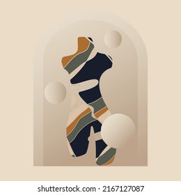 Abstract woman body aesthetic gradient illustration