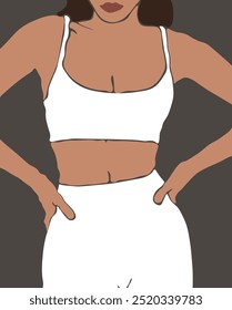 Abstract Woman Body Shape White Suite Body Positive Poster Illustration Vector Design