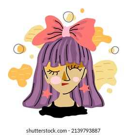 Abstract woman collection designed in vintage doodle style Can be adapted to a variety of applications such as clothing patterns, digital prints, fabric patterns, fashion, decorations, pillows, bags