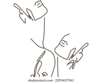 Beauty Modekonzept der Frau. Abstrakte minimalistische Vektorgrafik.