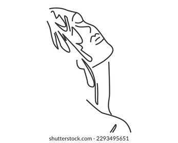 Concepto de moda de belleza femenina. Resumen de ilustración vectorial minimalista.