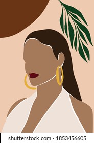 
Abstract Woman with Earring Print , Abstract Girl Wall Art, Terracotta Girl, Printable Wall Art, Poster,  Boho Art, illustration, Vector