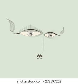 abstract woman face. geometric illustration