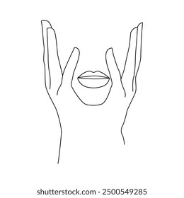 Abstract Woman Face Line Art Drawing. Female Face Silhouette One Line Drawing. Vector Illustration Minimalistic Style. for Modern Design: Prints, Wall Art, Posters, Social Media.
