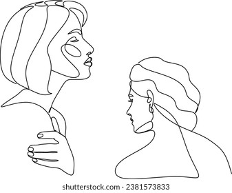 Abstract woman face line drawing. Line art Print. Cosmetics logo. Fashion sketch
