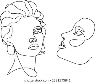 Resumen de dibujo de la cara de la mujer. Imagen de línea Imprimir. Logo de Cosmetics. Esbozo de moda
