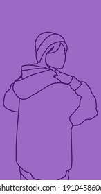 Abstract woman face in a modern trendy colors, minimalism art