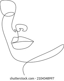 
Abstract woman face one line drawing. Modern continuous line art. Women line art. Beauty salon logo. Coloring book. Botanical print. Nature symbol of cosmetics. Fashion logo.
