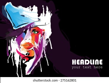 Abstract woman face. Vector illustration