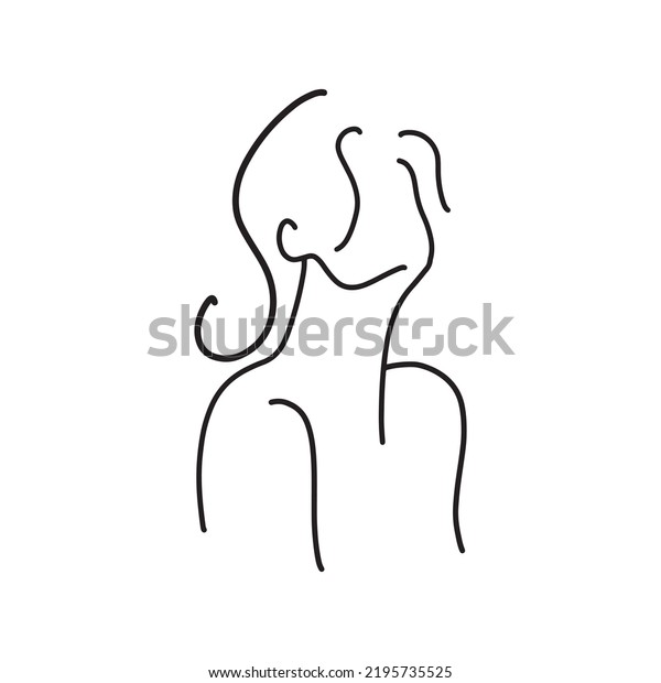 Abstract Woman Female Body Contour One Stock Vector (Royalty Free ...