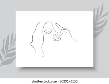 Abstract woman line art. Abstract hand drawn vector illustration. Abstract art design for print, home decor, cover, wallpaper, Minimal and natural wall art posters