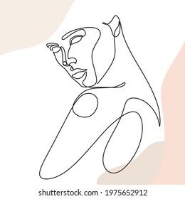 Abstract woman line art vector minimalist drawing