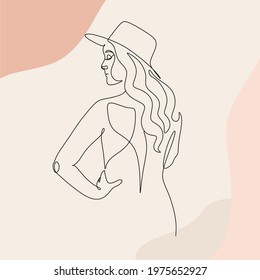 Abstract woman line art vector minimalist drawing