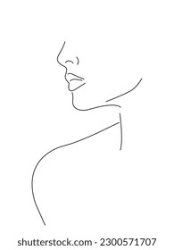 Abstract woman line art vector illustration. 