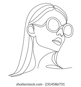 Abstract Woman one line illustration. Woman Vector. Minimal Abstract portrait female.
