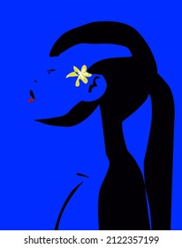 Abstract woman portrait. Black skin African American. Fashion illustration. Perfect for home decor, page decoration, web and more: vector illustration