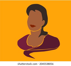 Abstract woman portrait. Clipart, poster, web design, vector 2d illustration.