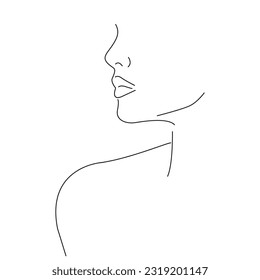 Abstract woman portrait line art beauty design concept.