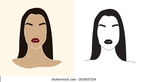 abstract woman portraits. Digital Fashion illustration for social media post, Background cover, wallpaper.