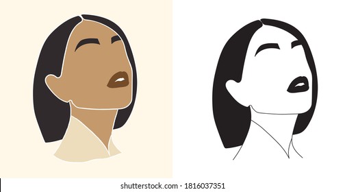 abstract woman portraits. Digital Fashion illustration for social media post, Background cover, wallpaper.